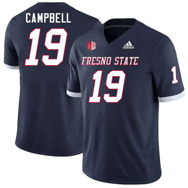 Men #19 Joseph Campbell Fresno State Bulldogs College Football Jerseys Stitched-Navy